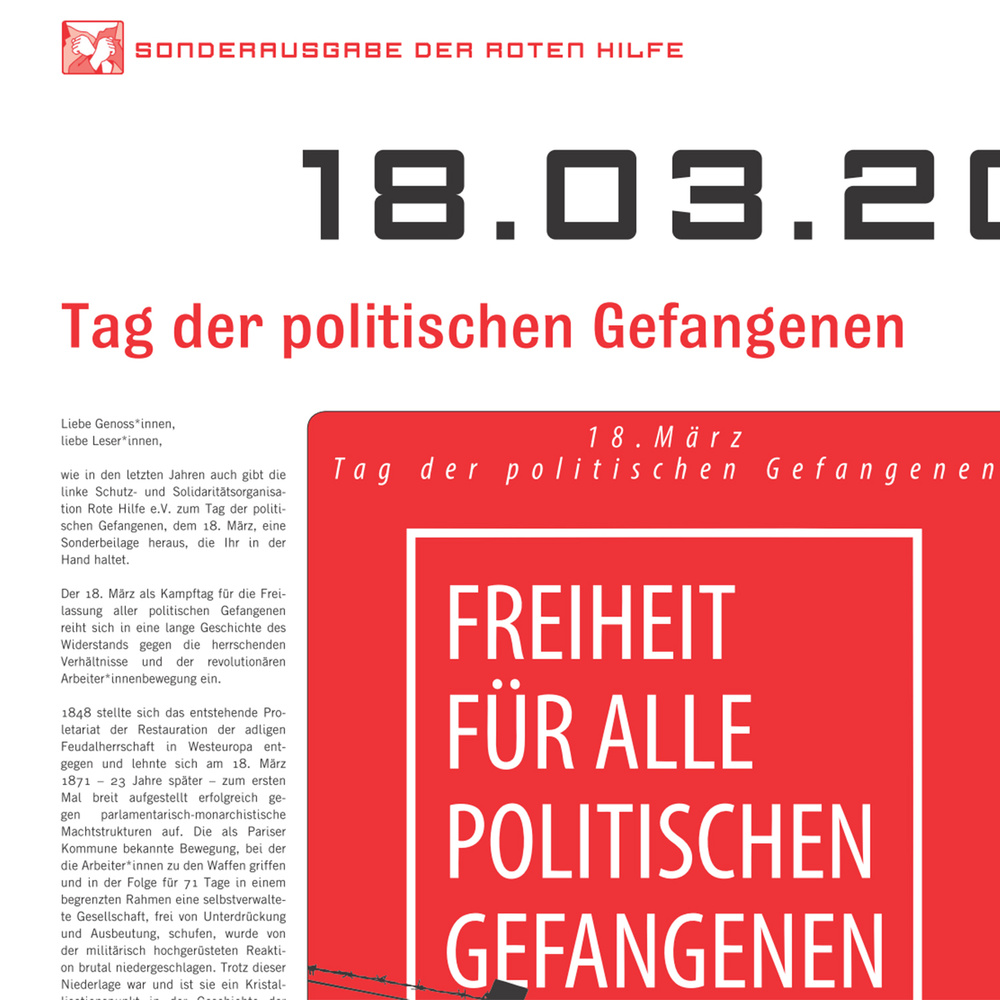 Beitragsbild: Tag der politischen Gefangenen Sonderzeitung und Veranstaltungen zum 18. März