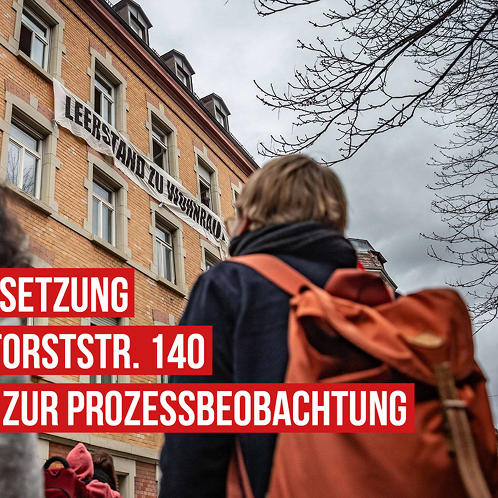 Beitragsbild: Prozessbeobachtung Hausbesetzung