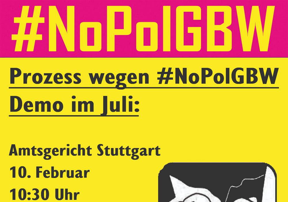 Beitragsbild: Prozess NoPolGBW-Demo