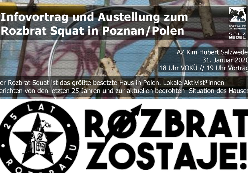 Beitragsbild: Infovortrag und Ausstellung zum Rozbrat Squat in Poznan/Polen